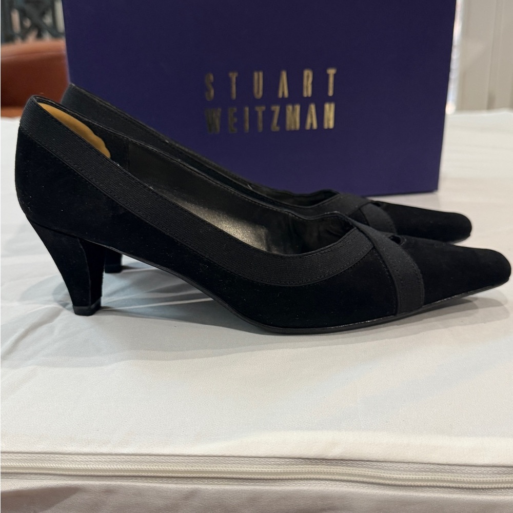 Stuart Weitzman Classic Black Suede Heels